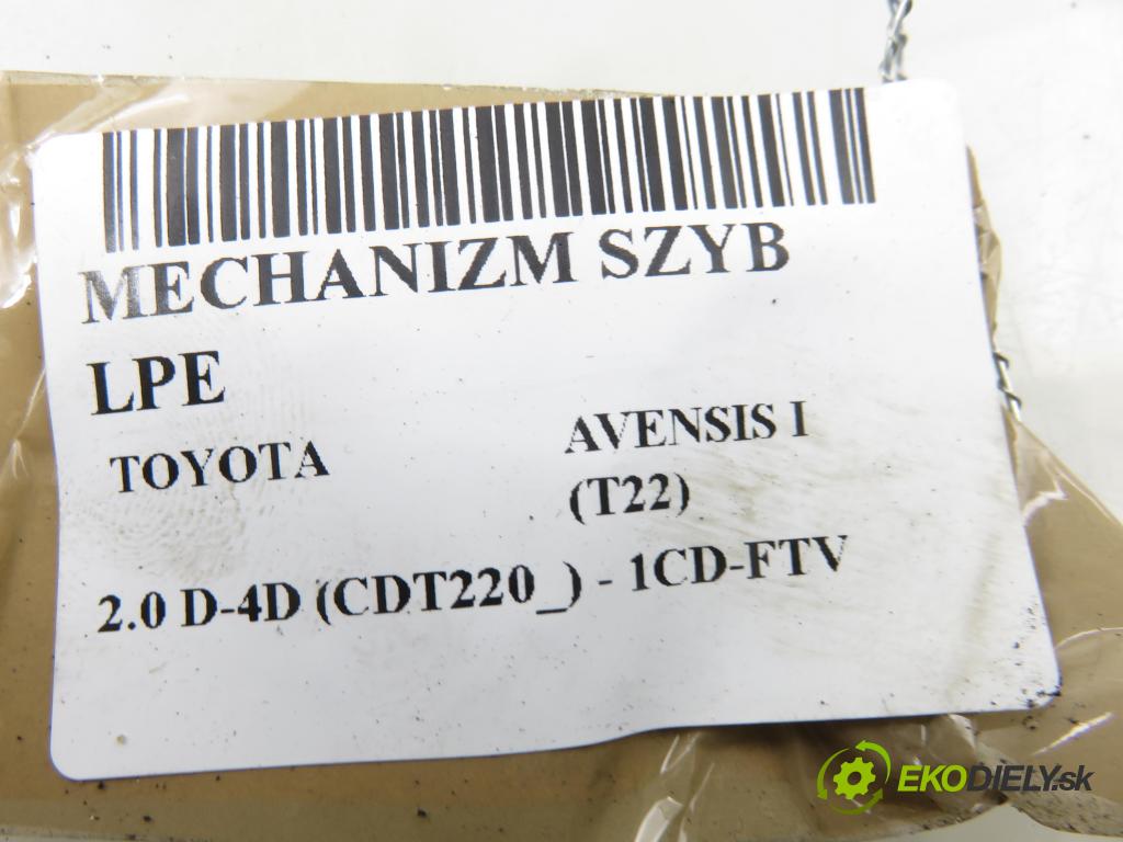TOYOTA AVENSIS (_T22_) SEDAN 2000 81,00 2.0 D-4D (CDT220_) - 1CD-FTV 1995,00 Mechanizmus okien 119735XXX
