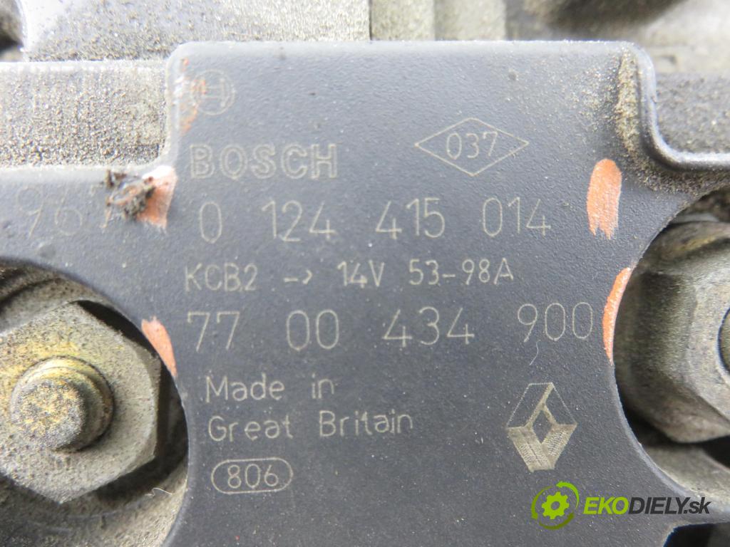 RENAULT SCENIC I (JA0/1_) MINIVAN 2000 79,00 1.6 - K4M 709 1598,00 Alternátor 0124415014 ; 7700434900 (Alternátor)