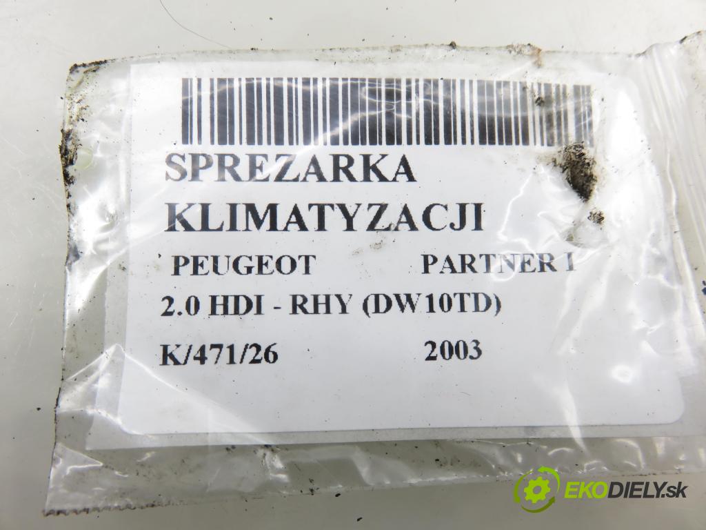 PEUGEOT PARTNER Combispace (5F) KOMBIVAN 2003 66,00 2.0 HDI - RHY (DW10TD) 1997,00 KOMPRESOR: klimatizácie 9646416780 (Kompresor klimatizácie)