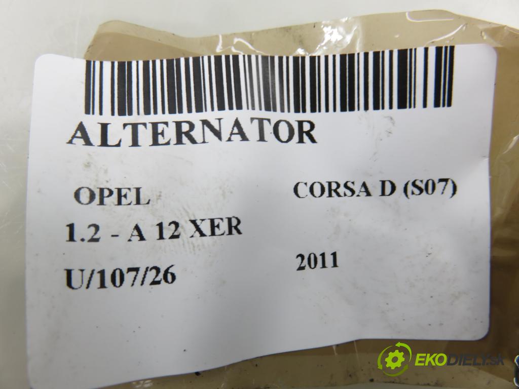 OPEL CORSA D (S07) HB 2011 0,00 1.2 - A 12 XER 1229,00 Alternátor 0124425057 (Alternátor)
