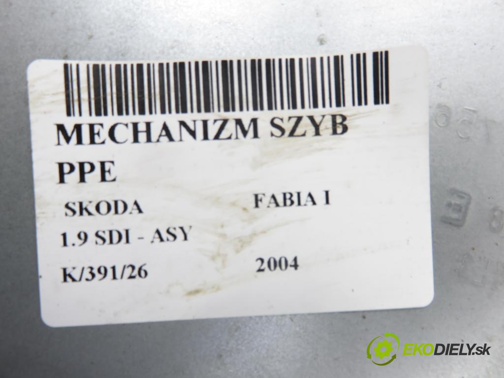 SKODA FABIA I (6Y2) HB 2004 47,00 1.9 SDI - ASY 1896,00 Mechanizmus okien 6Q1959802A