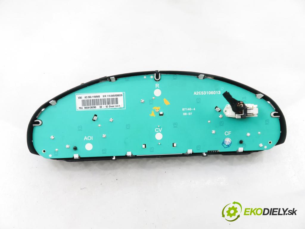 PEUGEOT 407 SW (6E_) KOMBI 2003 80,00 1.6 HDi 110 - 9HZ (DV6TED4) 1560,00 Prístrojovka elektrický 9658138280