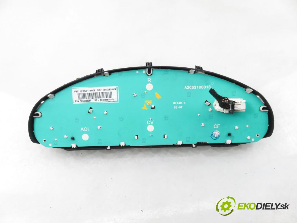 PEUGEOT 407 SW (6E_) KOMBI 2003 80,00 1.6 HDi 110 - 9HZ (DV6TED4) 1560,00 Prístrojovka elektrický 9658138280