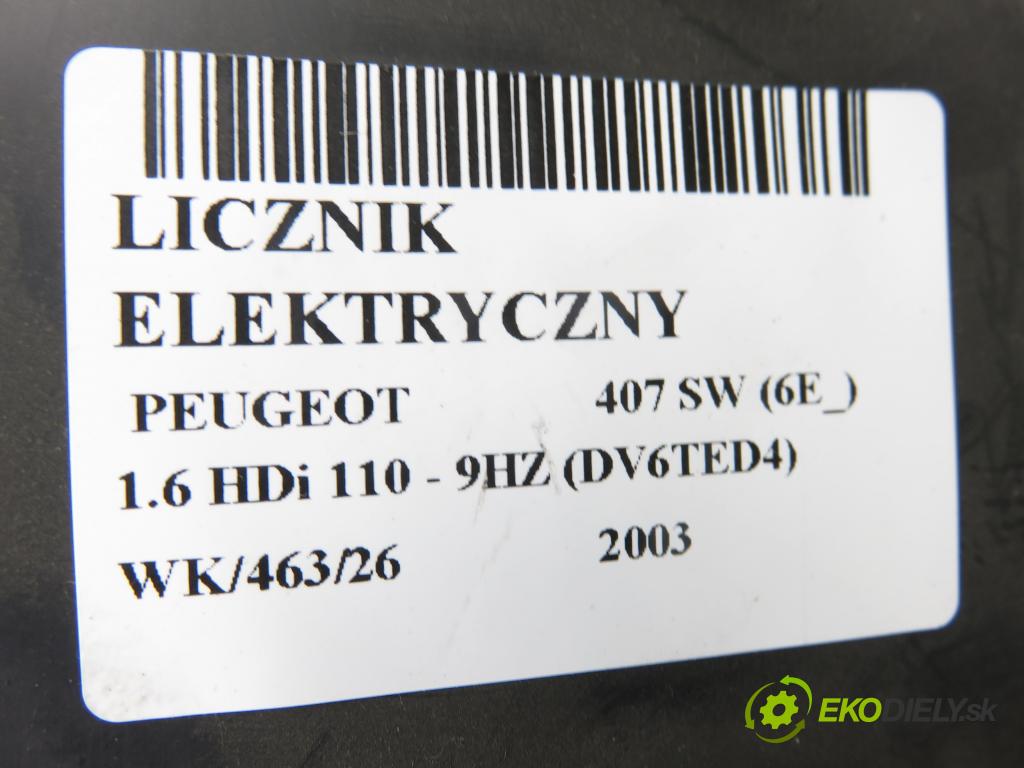 PEUGEOT 407 SW (6E_) KOMBI 2003 80,00 1.6 HDi 110 - 9HZ (DV6TED4) 1560,00 Prístrojovka elektrický 9658138280