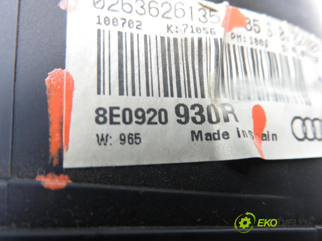 AUDI A4 (8E2, B6) SEDAN 2002 74,00 1.9 TDI PD 101 - AVB 1896,00 Prístrojovka elektrický 8E0920930R ; 0263626135