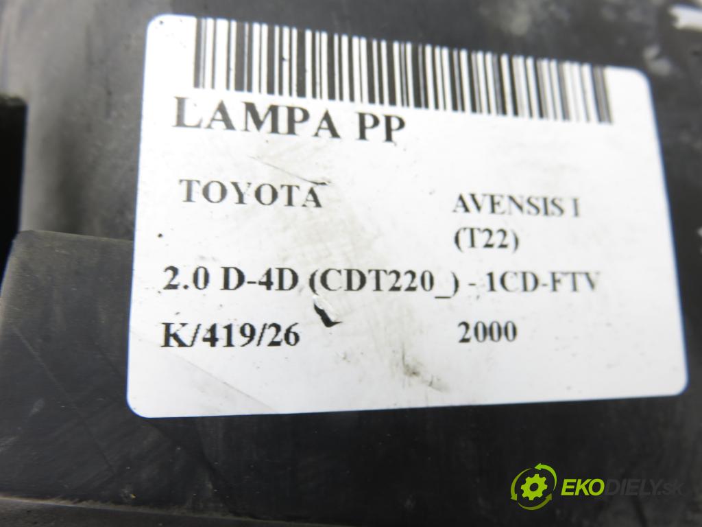 TOYOTA AVENSIS (_T22_) SEDAN 2000 81,00 2.0 D-4D (CDT220_) - 1CD-FTV 1995,00 Svetlo PP