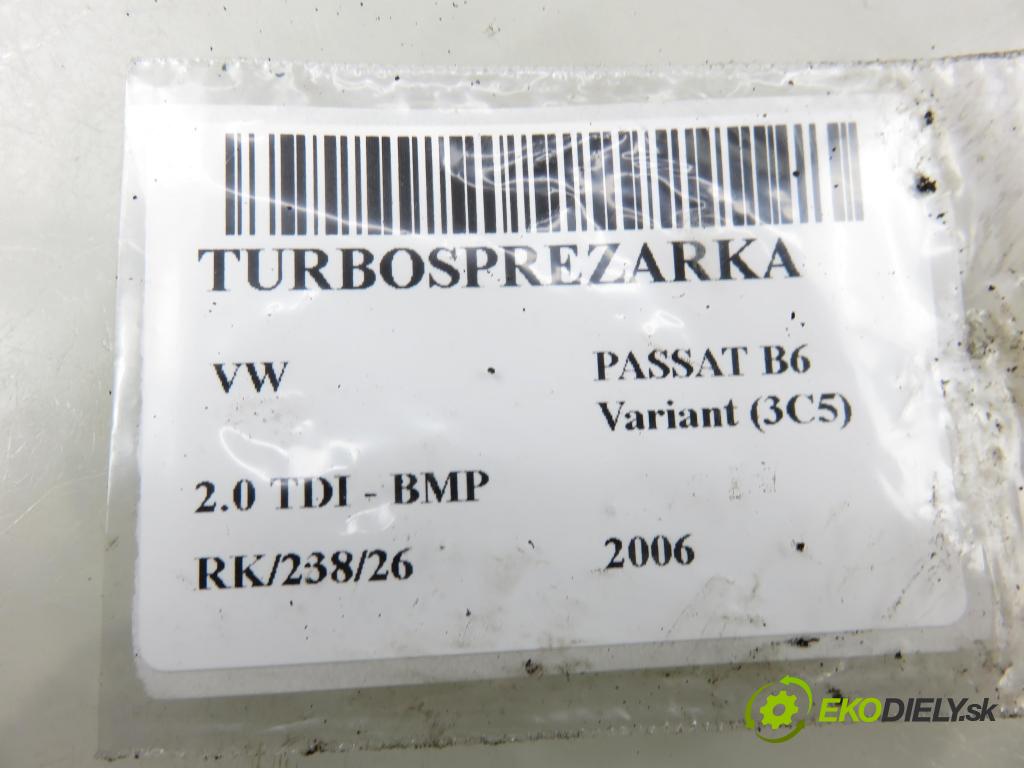 VW PASSAT B6 Variant (3C5) KOMBI 2006 103,00 2.0 TDI PD 8V 140 - BMP 1968,00 Turbodúchadlo 036253016H (Turbodúchadlo (kompletné))