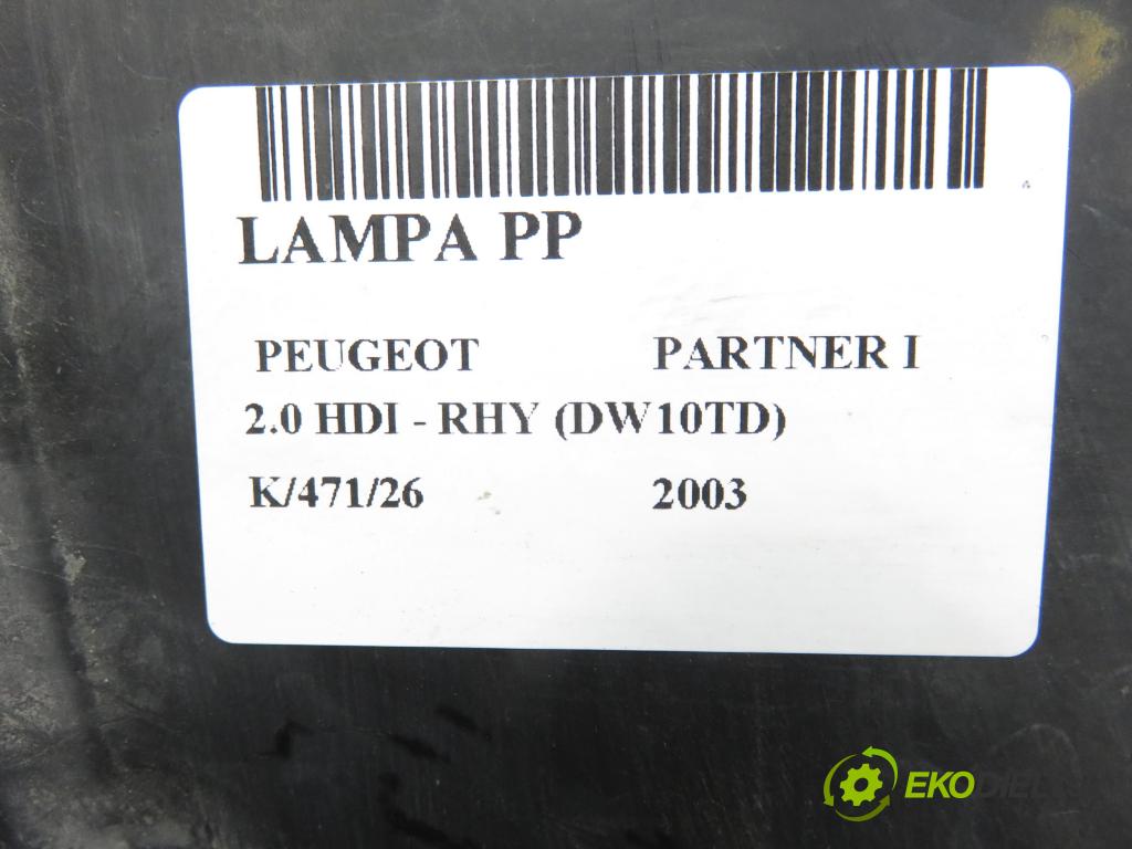 PEUGEOT PARTNER Combispace (5F) KOMBIVAN 2003 66,00 2.0 HDI - RHY (DW10TD) 1997,00 Svetlo PP