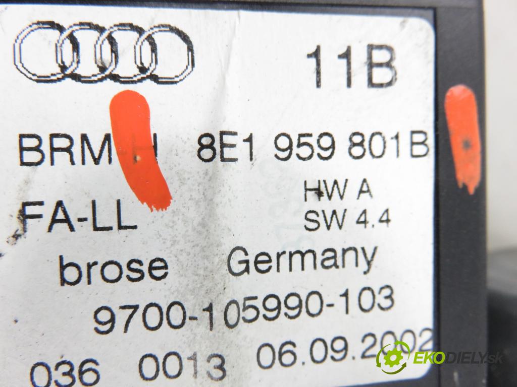 AUDI A4 (8E2, B6) SEDAN 2002 96,00 1.9 TDI PD 130 - AWX 1896,00 Mechanizmus okien 8E1959801B