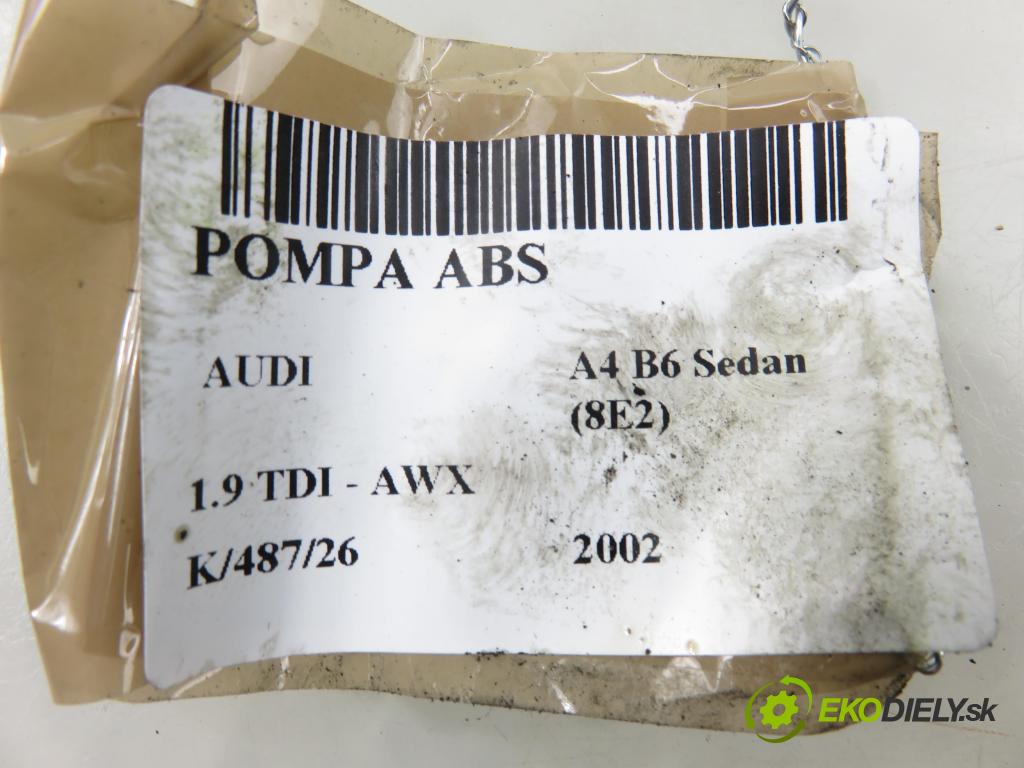AUDI A4 (8E2, B6) SEDAN 2002 96,00 1.9 TDI PD 130 - AWX 1896,00 Pumpa ABS 0265950011 (Pumpa ABS)