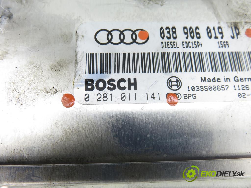 AUDI A4 (8E2, B6) SEDAN 2002 74,00 1.9 TDI PD 101 - AVB 1896,00 Riadiaca jednotka Motor 038906019JP ; 0281011141