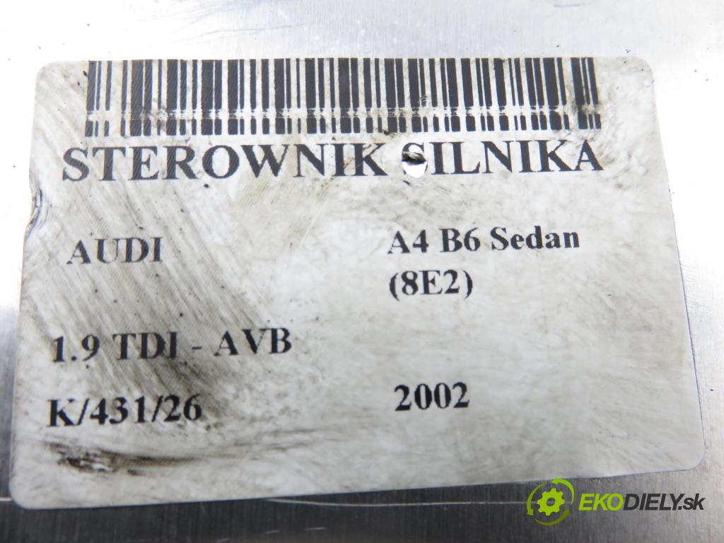 AUDI A4 (8E2, B6) SEDAN 2002 74,00 1.9 TDI PD 101 - AVB 1896,00 Riadiaca jednotka Motor 038906019JP ; 0281011141