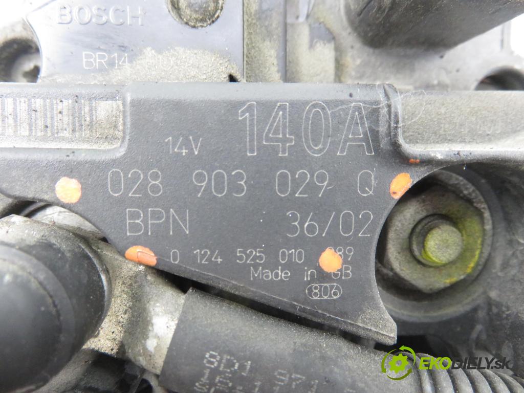 AUDI A4 (8E2, B6) SEDAN 2002 96,00 1.9 TDI PD 130 - AWX 1896,00 Alternátor 028903029Q ; 0124525010 (Alternátor)