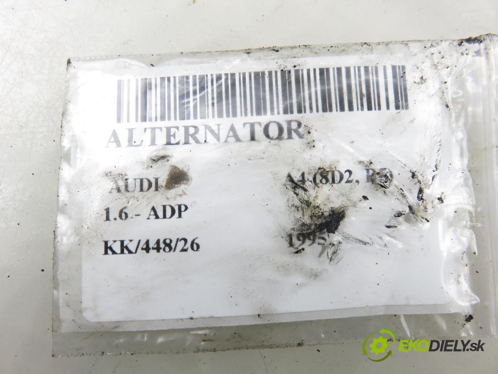AUDI A4 (8D2, B5) SEDAN 1995 74,00 1.6 8V 100 - ADP 1595,00 Alternátor 0123310022 ; 058903016 (Alternátor)
