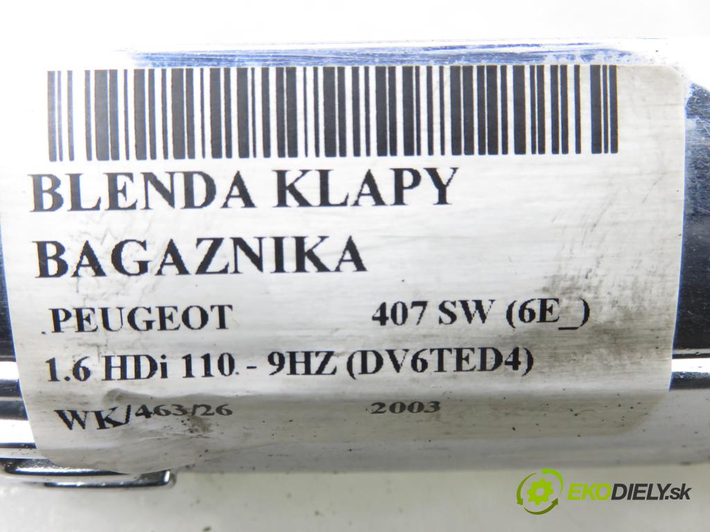 PEUGEOT 407 SW (6E_) KOMBI 2003 80,00 1.6 HDi 110 - 9HZ (DV6TED4) 1560,00 Zadné čelo dverí kufor 9645271580