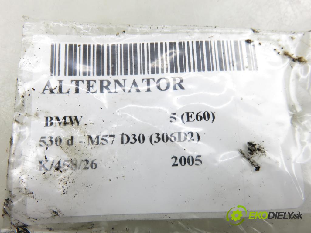 BMW 5 (E60) SEDAN 2005 0,00 530 d - M57 D30 (306D2) 2993,00 Alternátor 7789981 (Alternátor)