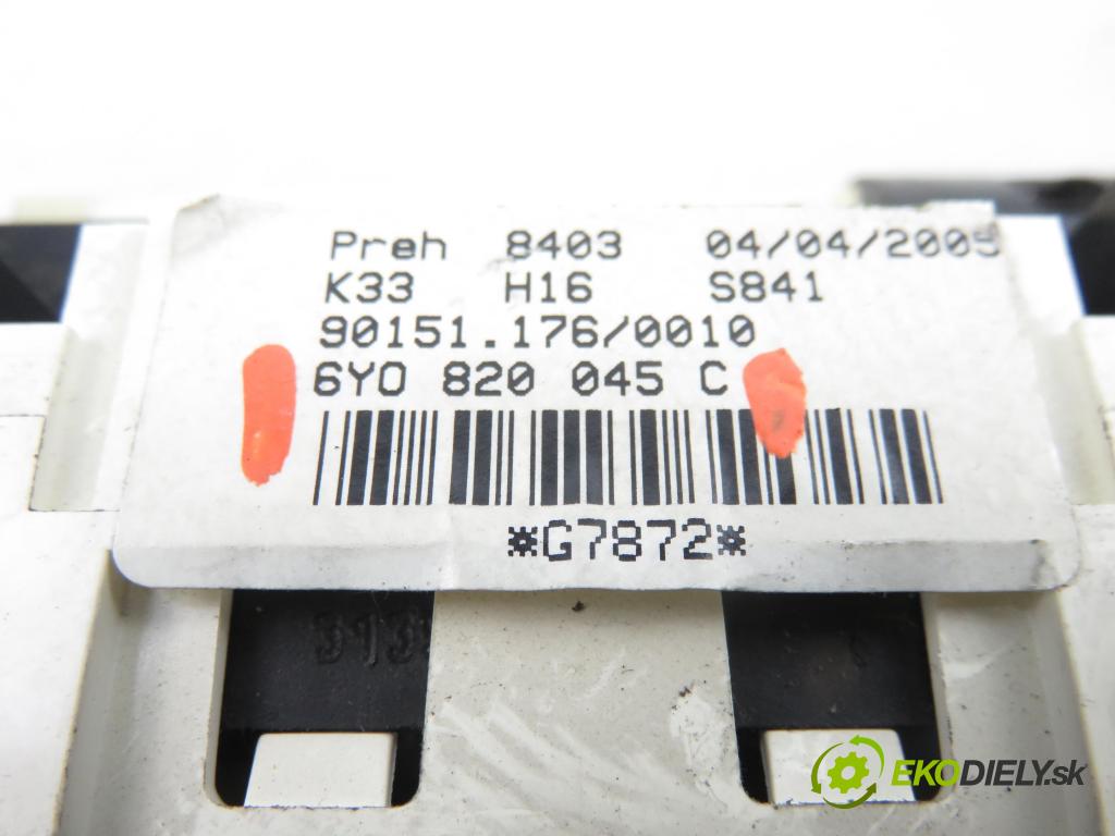 SKODA FABIA I (6Y2) HB 2005 55,00 1.4 16V - BKY 1390,00 Panel topení KLIMATIZACE: 6Y0820045C