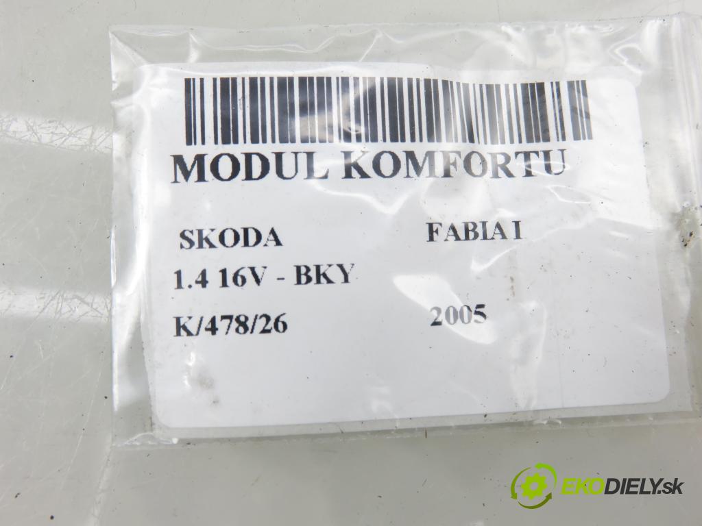 SKODA FABIA I (6Y2) HB 2005 55,00 1.4 16V - BKY 1390,00 MODUL komfortu 6Q1937049D ; 5WK48212D