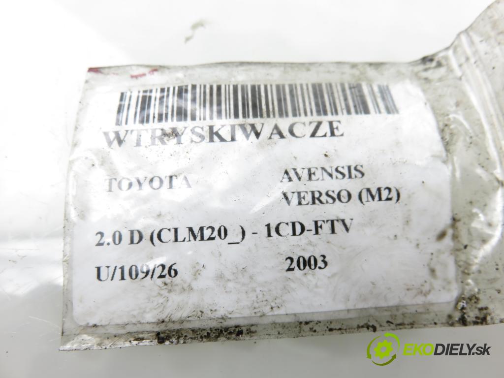 TOYOTA AVENSIS VERSO (_M2_) MINIVAN 2003 85,00 2.0 D (CLM20_) - 1CD-FTV 1995,00 vstřikovač 2367027030 (Vstřikovač paliva)