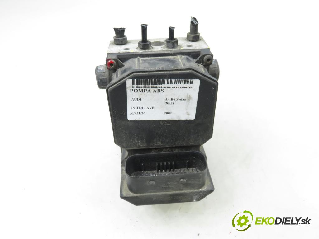 AUDI A4 (8E2, B6) SEDAN 2002 74,00 1.9 TDI PD 101 - AVB 1896,00 pumpa ABS 0265950011 ; 8E0614517 ; 0265225048 (Pumpa ABS)