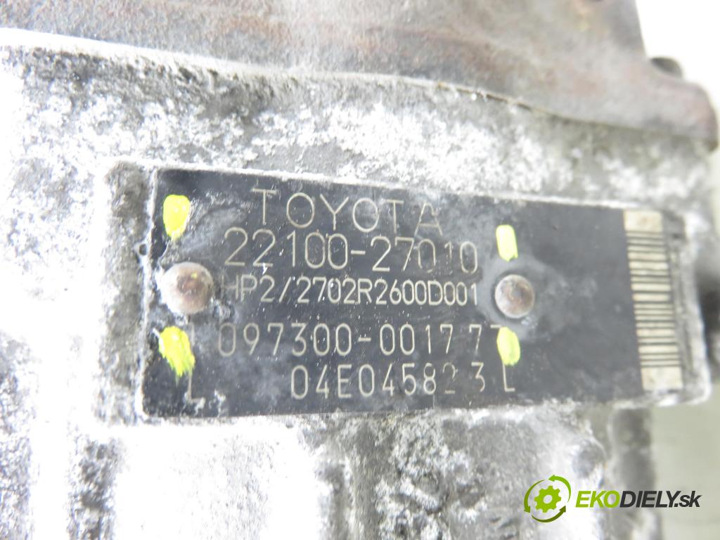 TOYOTA AVENSIS VERSO (_M2_) MINIVAN 2003 85,00 2.0 D (CLM20_) - 1CD-FTV 1995,00 Pumpa vysokého tlaku 2210027010 ; 09730000177