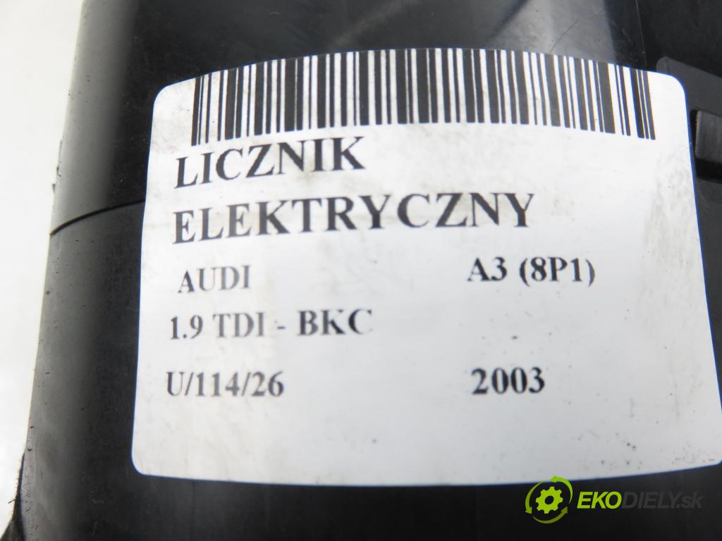 AUDI A3 (8P1) HB 2003 77,00 1.9 TDI PD 105 - BKC 1896,00 Prístrojovka elektrický 8P0920930F