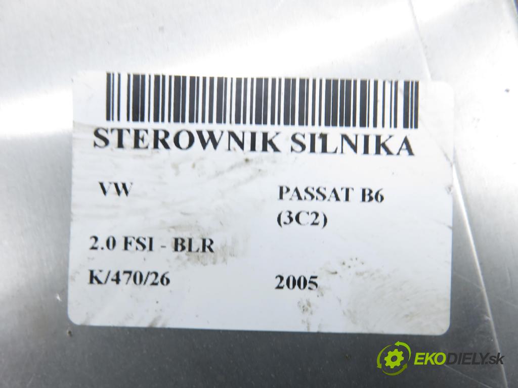 VW PASSAT B6 (3C2) SEDAN 2005 110,00 2.0 FSI - BLR 1984,00 Riadiaca jednotka Motor 0261S02132 ; 06F906056AM