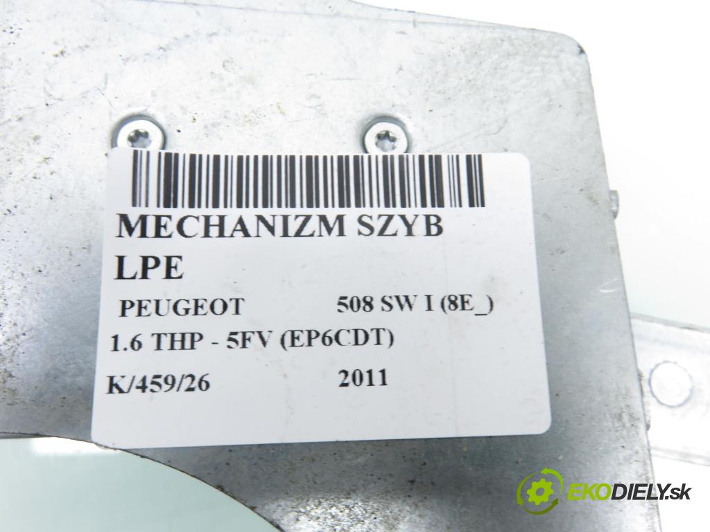 PEUGEOT 508 SW I (8E_) KOMBI 2011 115,00 1.6 THP - 5FV (EP6CDT) 1598,00 Mechanizmus okien 0130822563 ; 9688808280