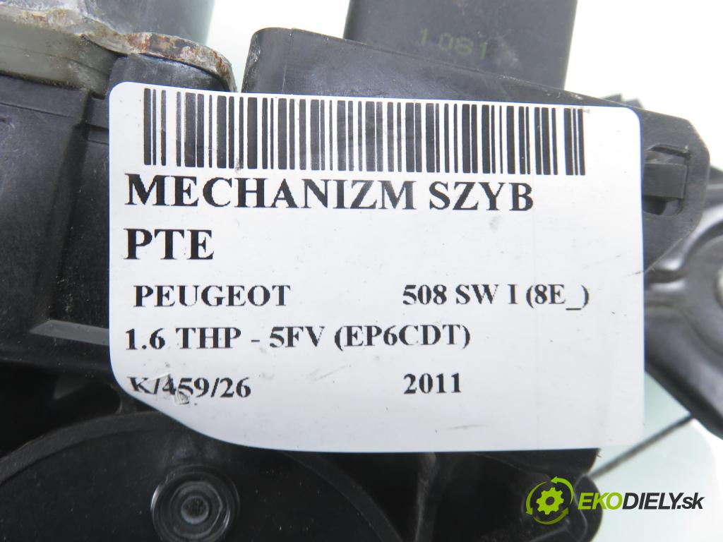 PEUGEOT 508 SW I (8E_) KOMBI 2011 115,00 1.6 THP - 5FV (EP6CDT) 1598,00 mechanismus oken PTE 0130822568 ; 9688808380