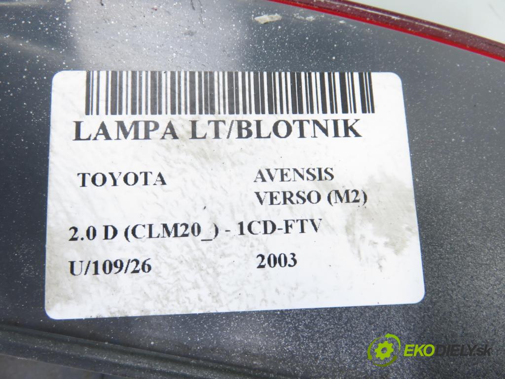 TOYOTA AVENSIS VERSO (_M2_) MINIVAN 2003 85,00 2.0 D (CLM20_) - 1CD-FTV 1995,00 Svetlo ľavé zadné
