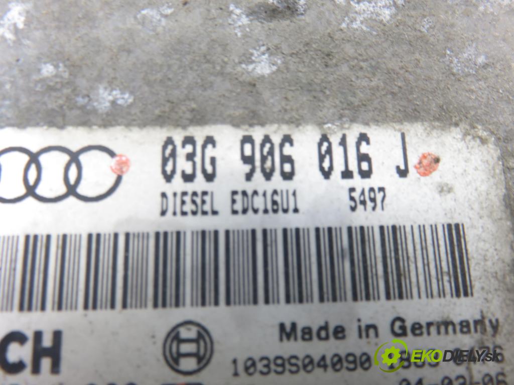 AUDI A3 (8P1) HB 2003 77,00 1.9 TDI PD 105 - BKC 1896,00 Riadiaca jednotka Motor 03G906016J ; 0281011383