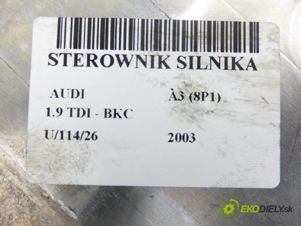 AUDI A3 (8P1) HB 2003 77,00 1.9 TDI PD 105 - BKC 1896,00 Riadiaca jednotka Motor 03G906016J ; 0281011383