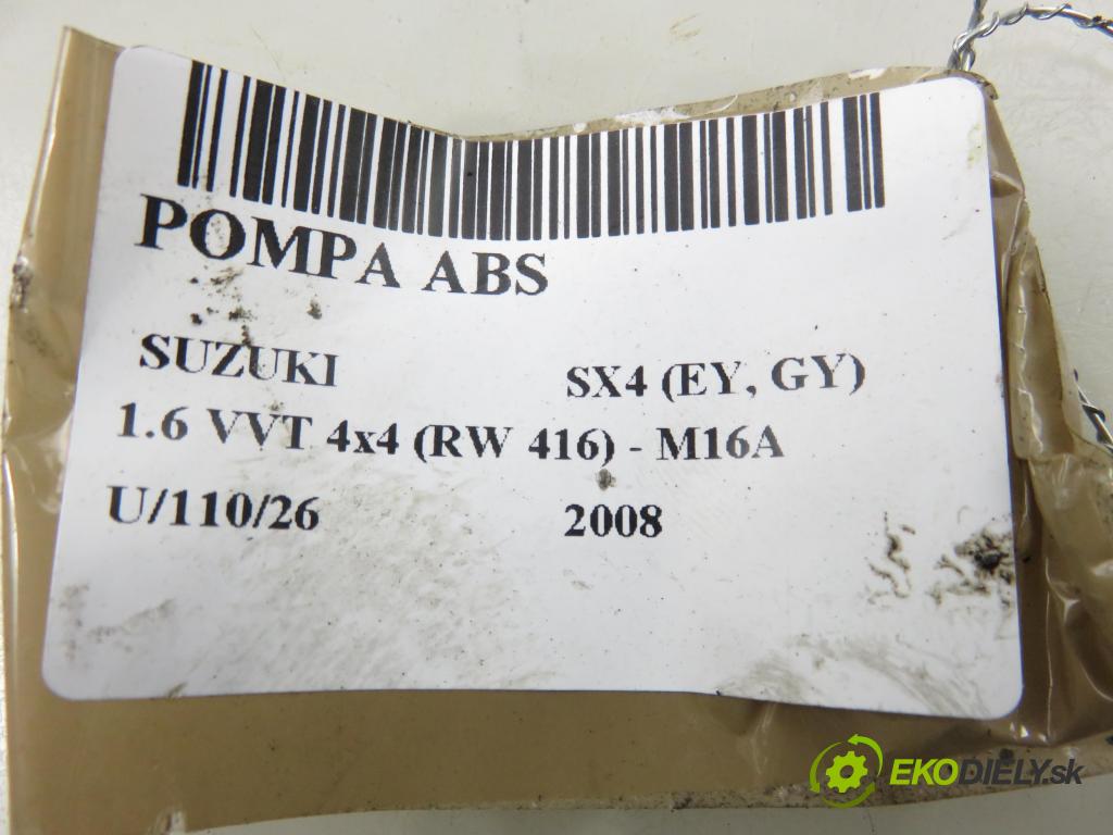 SUZUKI SX4 (EY, GY) CROSSOVER 2008 79,00 1.6 VVT 4x4 (RW 416) 107 - M16A 1586,00 Pumpa ABS 0265950462 (Pumpa ABS)