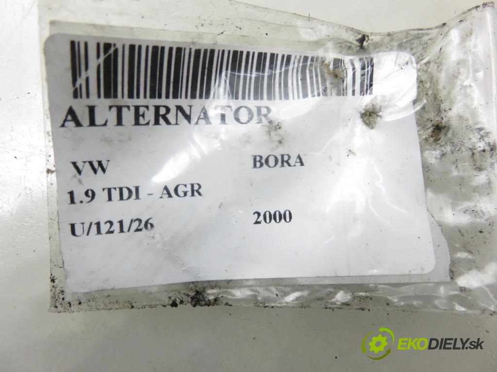 VW BORA (1J2) SEDAN 2000 66,00 1.9 TDI - AGR 1896,00 Alternátor 028903028E ; 0124515010 (Alternátor)