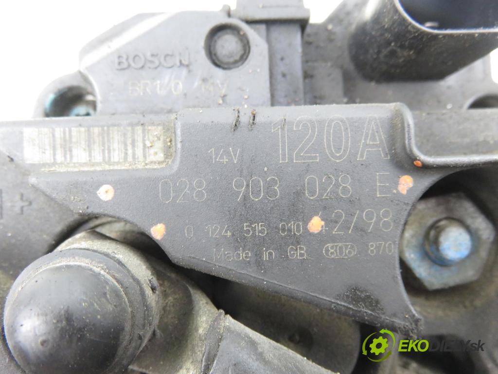 VW BORA (1J2) SEDAN 2000 66,00 1.9 TDI - AGR 1896,00 Alternátor 028903028E ; 0124515010 (Alternátor)