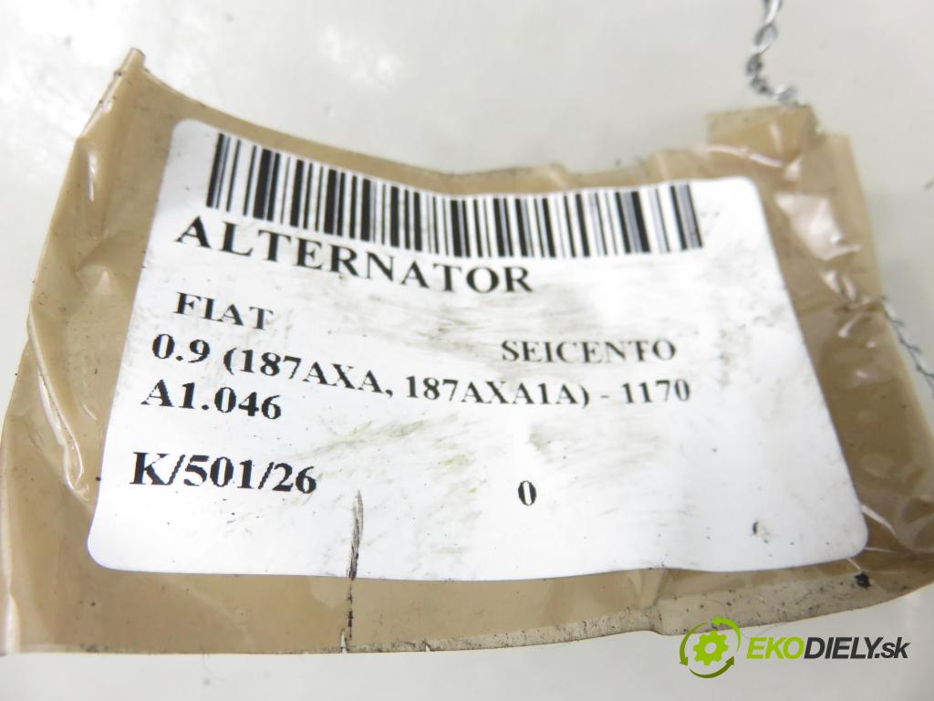 FIAT SEICENTO / 600 (187_) HB 1999 29,00 0.9 39 - 1170 A1.046 899,00 Alternátor  (Alternátor)
