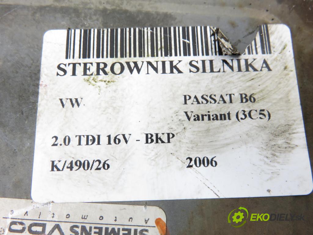VW PASSAT B6 Variant (3C5) KOMBI 2006 103,00 2.0 TDI 16V - BKP 1968,00 Riadiaca jednotka Motor 03G906018FG ; 5WP45614AA