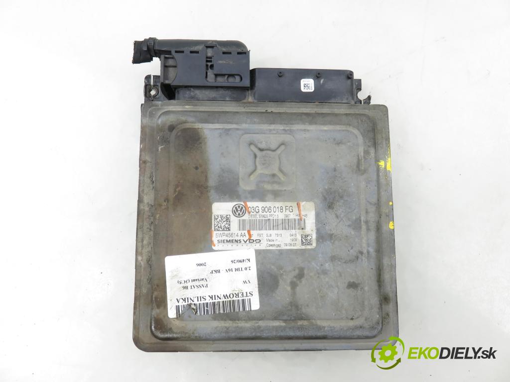 VW PASSAT B6 Variant (3C5) KOMBI 2006 103,00 2.0 TDI 16V - BKP 1968,00 Riadiaca jednotka Motor 03G906018FG ; 5WP45614AA