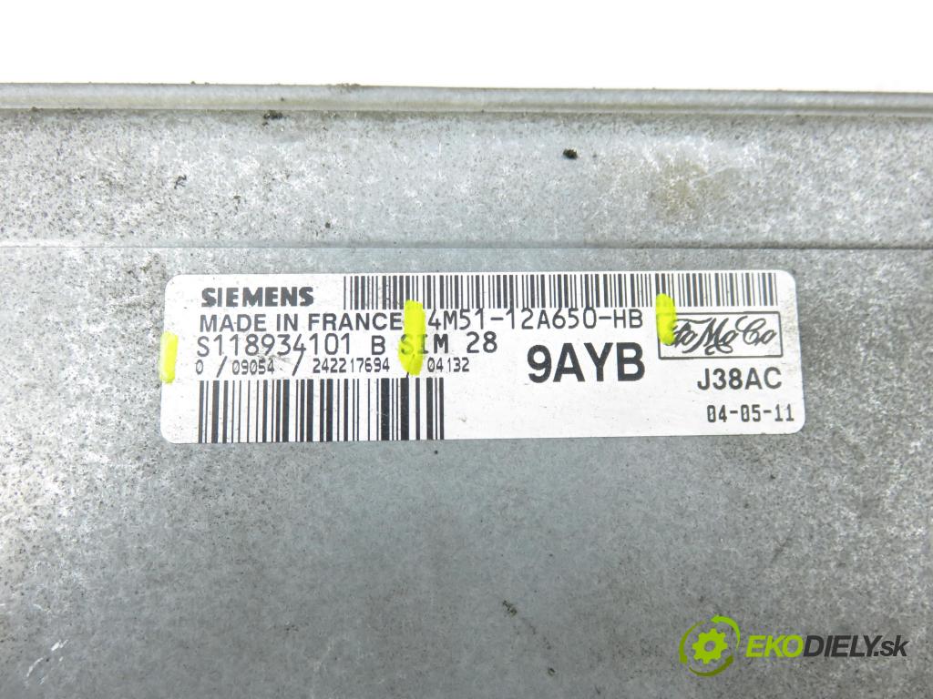 FORD FOCUS C-MAX (DM2) MINIVAN 2004 74,00 1.6 - HWDA 1596,00 Riadiaca jednotka Motor S118934101B ; 4M5112A650HB