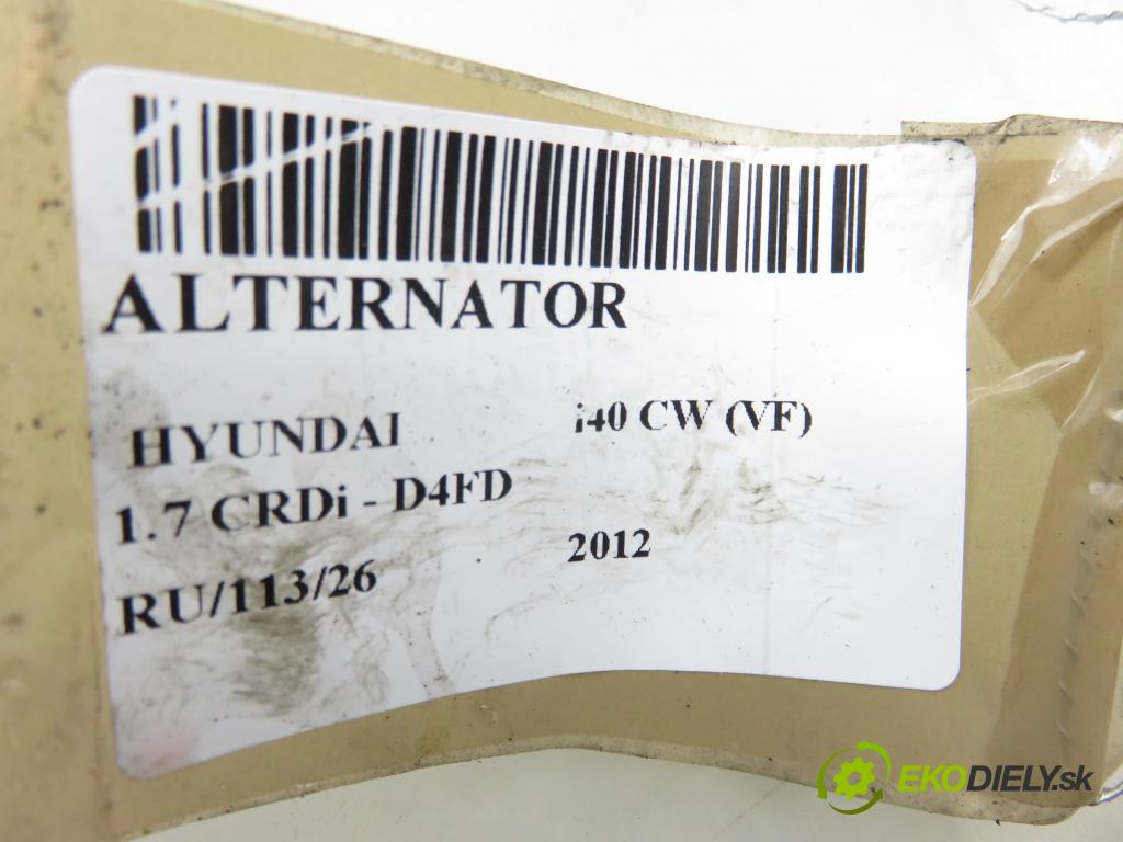 HYUNDAI i40 CW (VF) KOMBI 2012 100,00 1.7 CRDi 136 - D4FD 1685,00 Alternátor 373002A800 ; 2609674 (Alternátor)