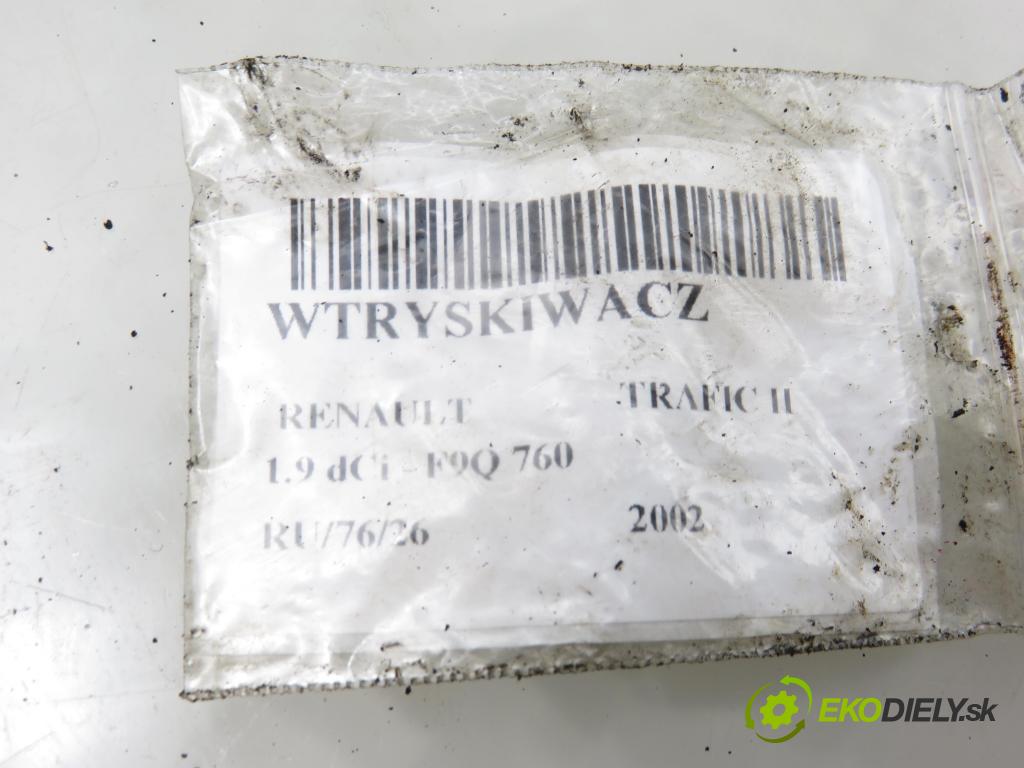 RENAULT TRAFIC II Skrzynia (FL) FURGON 2002 74,00 1.9 dCi - F9Q 760 1870,00 vstrekovač 0445110021 ; 7700111014 (Vstrekovač paliva)