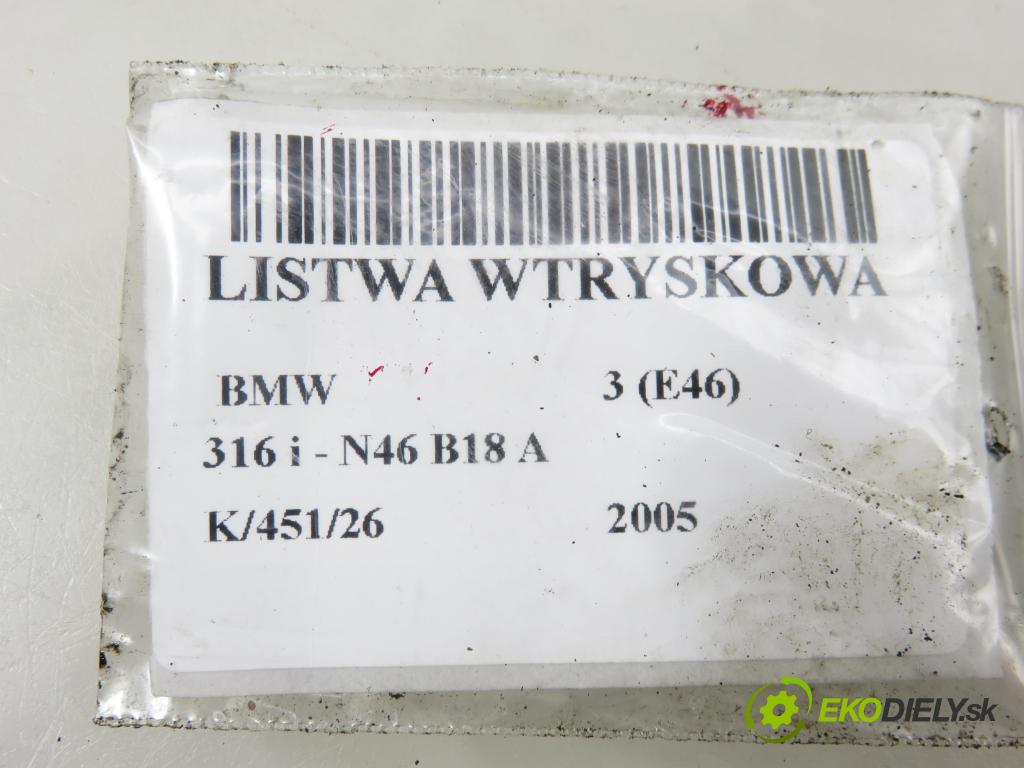 BMW 3 (E46) SEDAN 2005 85,00 316 i - N46 B18 A 1796,00 Lišta vstrekovacia 7521634 ; 7521633 ; 7506158 (Vstrekovacia lišta)