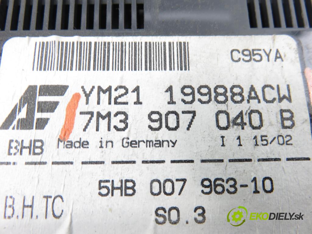 VW SHARAN (7M8, 7M9, 7M6) VAN 2002 85,00 1.9 TDI PD 115 4motion - AUY 1896,00 Panel kúrenia KLIMATRONIK YM2119988ACW ; 7M3907040B