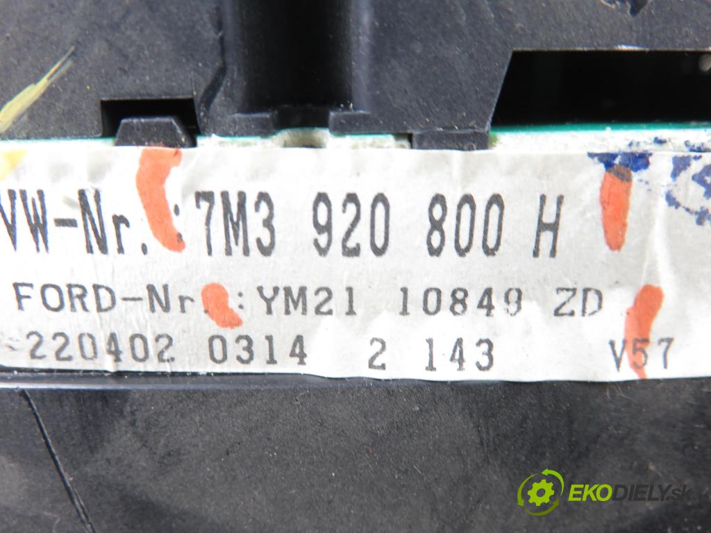 VW SHARAN (7M8, 7M9, 7M6) VAN 2002 85,00 1.9 TDI PD 115 4motion - AUY 1896,00 Prístrojovka elektrický 7M3920800H ; YM2110849ZD