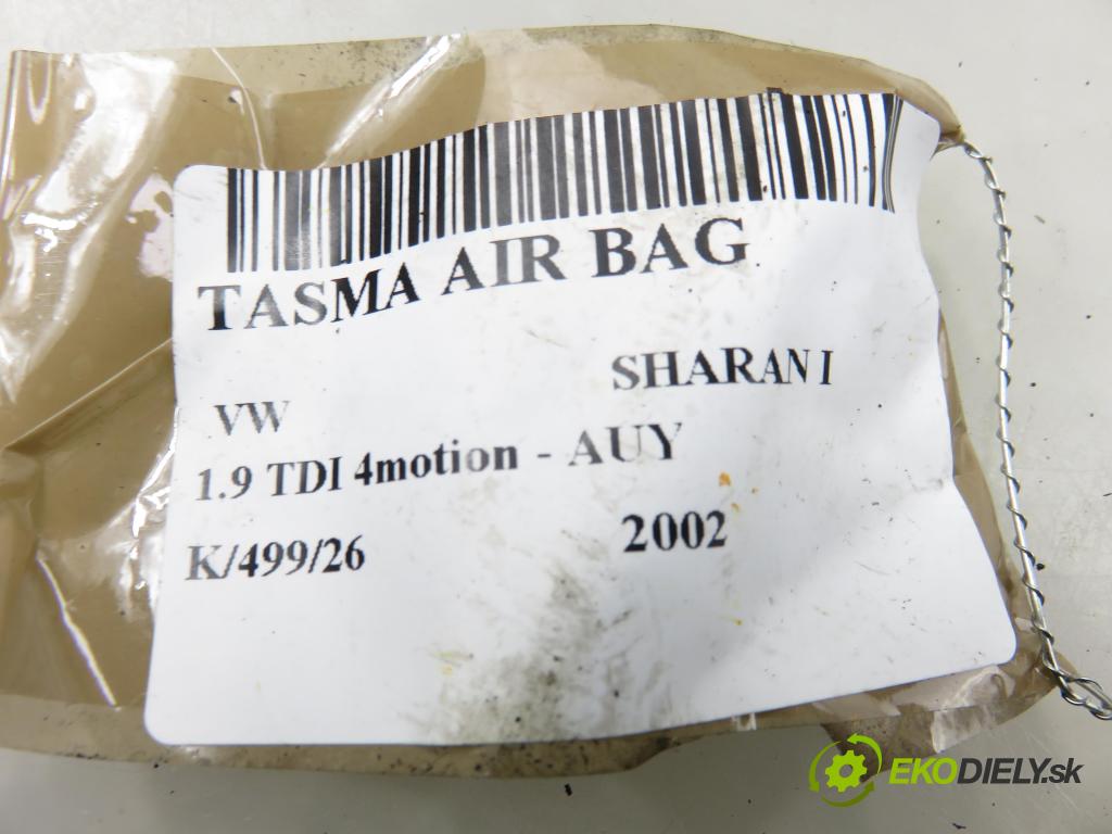 VW SHARAN (7M8, 7M9, 7M6) VAN 2002 85,00 1.9 TDI PD 115 4motion - AUY 1896,00 PÁSKA: air BAG 1J0959654AP
