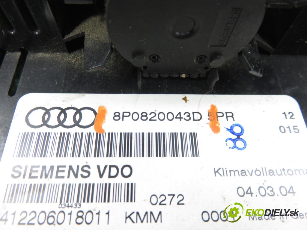 AUDI A3 (8P1) HB 2003 77,00 1.9 TDI PD 105 - BKC 1896,00 Panel kúrenia KLIMATRONIK 8P0820043D