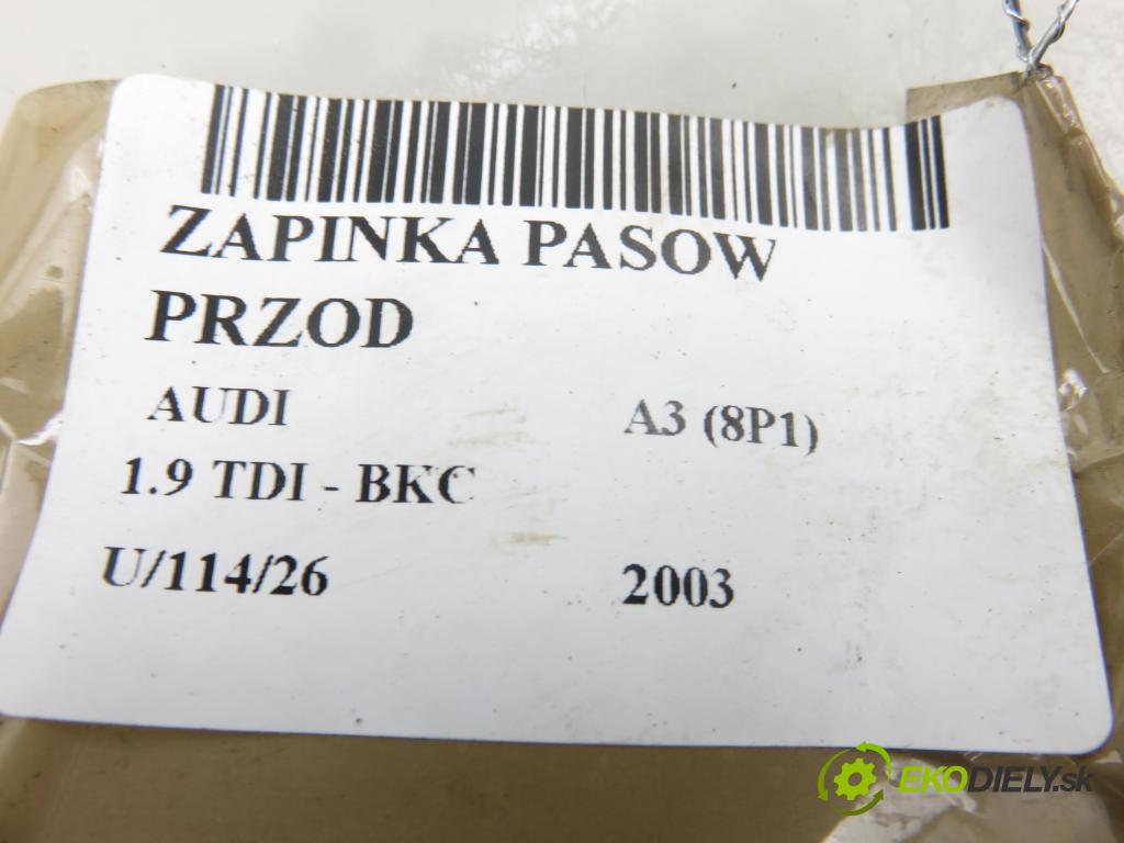 AUDI A3 (8P1) HB 2003 77,00 1.9 TDI PD 105 - BKC 1896,00 zapínače pásů PŘEDNÍ: 8P0857755B ; 8P0857756C