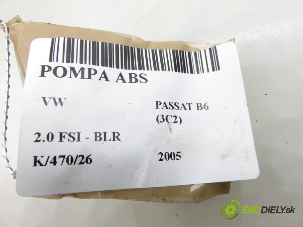 VW PASSAT B6 (3C2) SEDAN 2005 110,00 2.0 FSI - BLR 1984,00 Pumpa ABS 3C0614095N ; 15594302 (Pumpa ABS)
