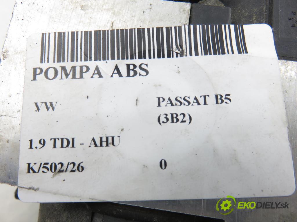 VW PASSAT B5 (3B2) SEDAN 1998 66,00 1.9 TDI 90 - AHU 1896,00 Pumpa ABS 0273004281 (Pumpa ABS)