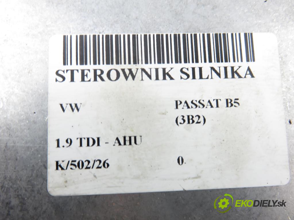 VW PASSAT B5 (3B2) SEDAN 1998 66,00 1.9 TDI 90 - AHU 1896,00 Riadiaca jednotka Motor 038906018P ; 0281001720